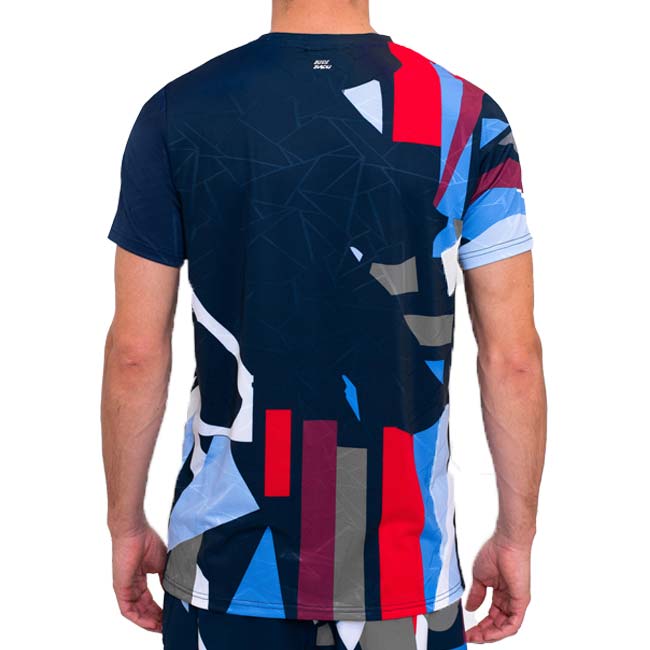 【海外サイズ】BIDI BADU(ビディバドゥ) 2024 FA メンズ NEW YORK 全米オープン ゲームシャツ M1620034-DBLRDBLDブルー×RD×ブルー(24y8mテニス用ゲームウェア)[次回使えるクーポンプレゼント] 2