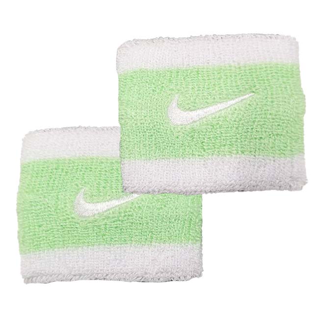 ナイキ(NIKE) ユニセックス スウッシュ 刺繍入り リストバンド 2個1セット N0001565／BN2095-117 WH×ヴェイパーグリーン(24y4m)[次回使えるクーポンプレゼント] 1