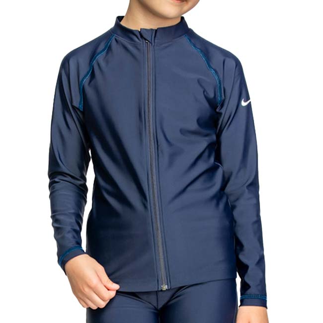 Rakuten - ＼29日から1日まで8%OFFクーポン／在庫処分特価】ナイキ(NIKE) 2024 SS ジュニア(ガールズ) ロングスリーブ フルジップ UV ハイドロガード スクール水着 ※トップスのみ 1991085-08 コン×コン(24y4m)[次回使えるクーポンプレゼント]