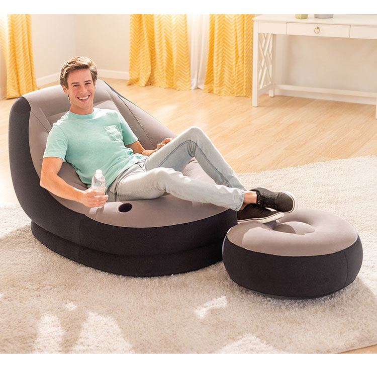 ＼決算祭第5弾!最大1000円OFFクーポン/【くつろぎのひとときを】インテックス(INTEX) ULTRA LOUNGE ウルトララウンジ オットマン付きエアチェア 68564NP-グレー(21y10m)[次回使えるクーポンプレゼント] [3]