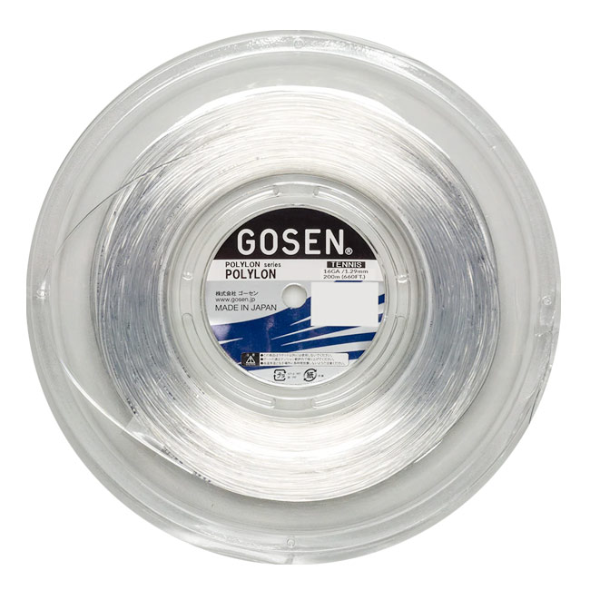【10%OFFクーポン対象】ゴーセン ポリロン(1.20mm／1.24mm／1.29mm) 200Mロール 硬式テニス ポリエステル ガット (Gosen Polylon 16／17／18 String 200m reel) TS1522[次回使えるクーポンプレゼント] 3