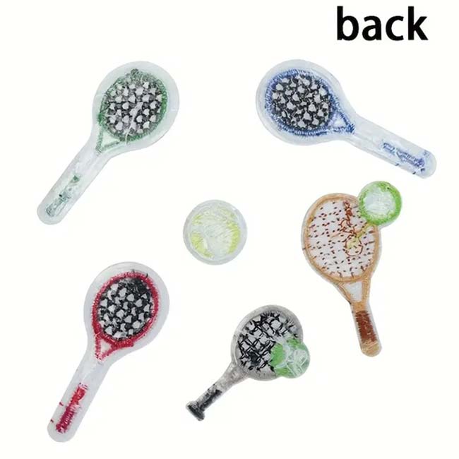 【6個入り】 ミニスポーツスタイル テニスラケット 刺繍入り ホットメルトパッチ アイロン接着アップリケ TE939975 アソート(25y8m)[次回使えるクーポンプレゼント]