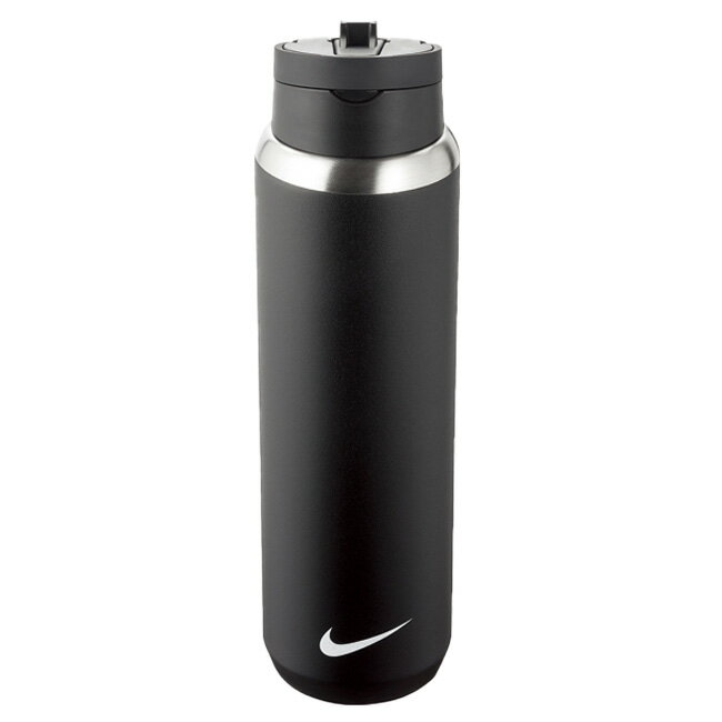 「保冷専用」ナイキ(NIKE) SS リチャージ ストローボトル 24オンス (700ml) ステンレス製 水筒 N1001632091／HY2016／HY2012-091 ブラック×ホワイト(22y7m)[次回使えるクーポンプレゼント]