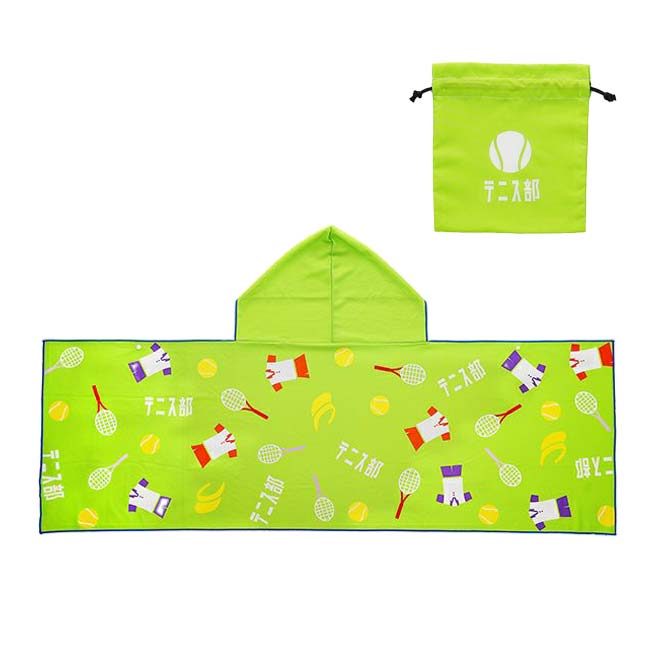 【ブラックフライデー2BUY 8%OFF】丸眞(マルシン) ガッツ！！ テニス部 冷感フード付きタオル 50×150cm..