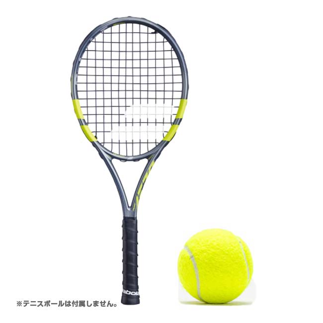 【全長25.5cm！】バボラ(Babolat) ミニラケット 2026 PURE AERO ピュアアエロ ※注意※ ミニチュアです！ 741025-100 グレー×フルオイエロー(26y3m)[次回使えるクーポンプレゼント]