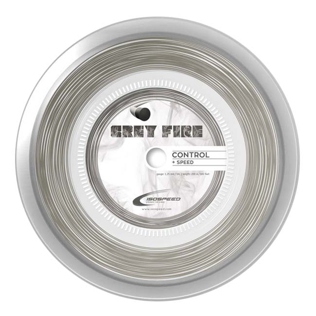 【1000円OFFクーポン27日まで】イソスピード(Isospeed) GREY FIRE グレーファイア 1.25mm／1.30mm 200Mロール 硬式テニス ポリエステルガット(25y12m)[次回使えるクーポンプレゼント]