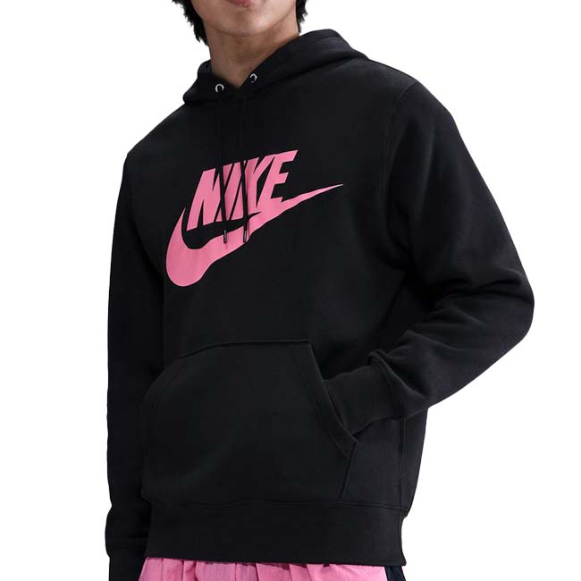 樂天商城 - 売切り終了！在庫処分特価】【日本サイズ】ナイキ(NIKE) 2025 HO メンズ CLUB クラブ フリース プルオーバー 長袖フーディ パーカー FN3869-011 BK×ピンクシクル(25y12mトレーニング)[次回使えるクーポンプレゼント]
