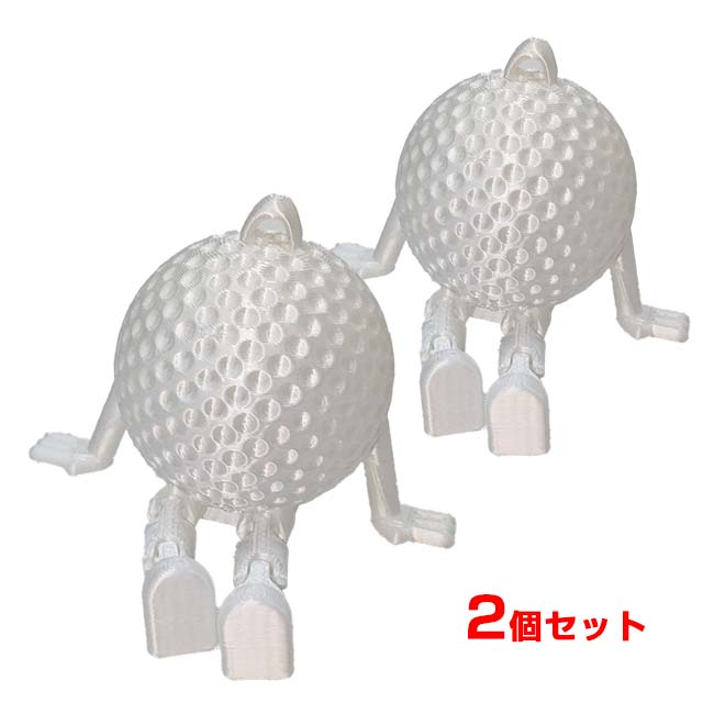 乐天商城 - ＼8日20時〜11日10時まで8％OFFクーポン／ボールマスコット ゴルフボール デスクトップオーナメント 2個組 おすわり キーホルダー TE939968 ホワイト(26y2m)[次回使えるクーポンプレゼント]