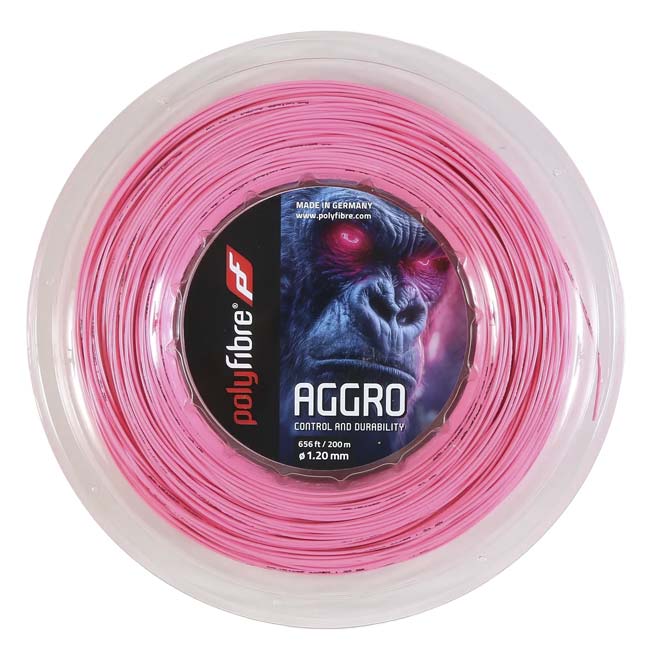 樂天商城 - ポリファイバー(Polyfibre) AGGRO アグロ 1.20／1.25mm ピンク 200Mロール 硬式テニス ポリエステルガット(26y3m)[次回使えるクーポンプレゼント]
