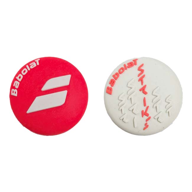 【2個組】バボラ(Babolat) Strike Damp x2 ストライクダンプ 色違い2個セット 700125-100 レッド×ホワイト(26y3m)[次回使えるクーポンプレゼント]