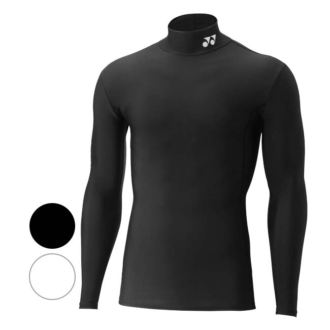 SPEC カラーブラック(007)、ホワイト(011) サイズ日本サイズ-S(身長：162-168cm／胸囲：84-92cm／ウエスト：70-78cm)、M(身長：167-173cm／胸囲：88-96cm／ウエスト：74-82cm)、L(身長：172-178cm／胸囲：92-100cm／ウエスト：78-86cm)、O(身長：177-183cm／胸囲：96-104cm／ウエスト：82-90cm) 素材ポリエステル90%、ポリウレタン10% 原産国/製造国日本 仕様・特徴全身をサポートするリラックスアンダーウエア。サステナブルにリニューアル！程よいフィット感の着圧で筋肉をサポートし、スポーツはもちろん、日常でも着用できるモデルです。 ・前面衿元左にメーカーロゴ ・ハイネック ・圧迫感のない適度な着圧を実現。快適な着心地で体をやさしくサポート ・伸縮性の高いストレッチ素材で快適な着心地をキープ ・UPF＋の素材を採用。サマーシーズンでも気持ちよく着用可能 ・吸汗速乾素材 ・体を創るフィットネスに ・健康管理のランニングに ※日本バドミントン協会審査合格品 ※ご使用前に必ずパッケージ記載の注意事項をお読みください。 ※ハイネック長袖シャツ以外の衣類等は撮影用です。付属しません。 注意【メール便ご利用の注意】 メール便での発送は厚さ大きさの規定がございますため、厚みのあるパッケージは中身を出し、帽子などの立体的な商品は平らに成型しての発送となります。 また、代金引換・日時指定できません。予めご了承ください。 型崩れ・パッケージなどを気になされる場合は[宅配便]をご選択ください。 メーカー希望小売価格はメーカーサイトに基づいて掲載しています