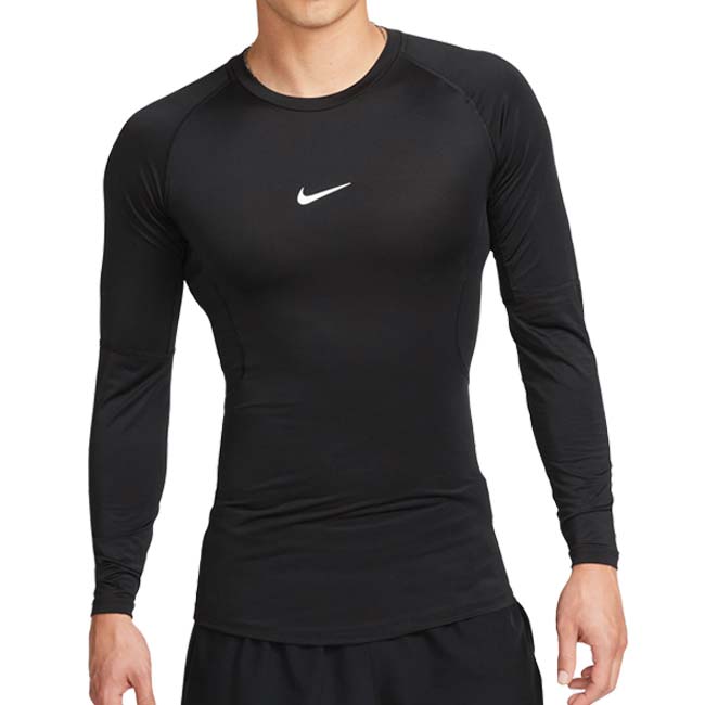 樂天商城 - ＼最大1500円クーポン！22日〜27日10時まで／【日本サイズ】ナイキ(NIKE) 2026 SP メンズ PRO Dri-FIT タイト ロングスリーブトップス 長袖Tシャツ FB7920-010 ブラック×ホワイト(26y3mトレーニング)[次回使えるクーポンプレゼント]