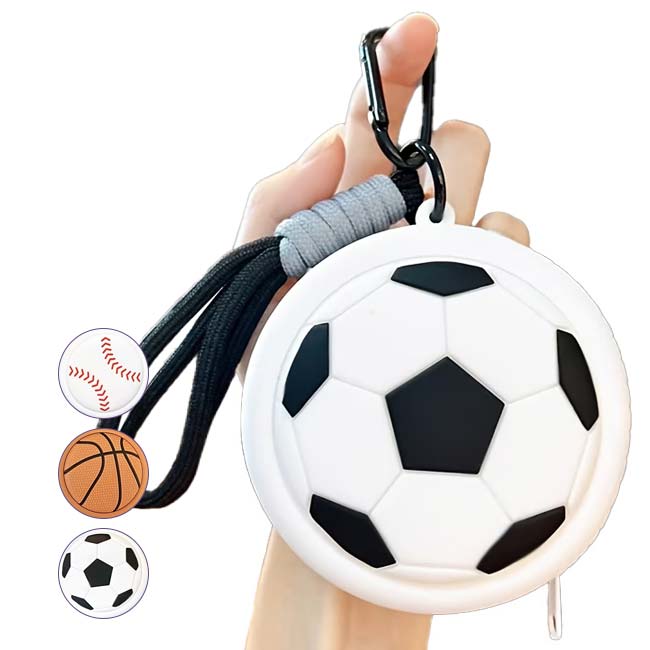 【可愛いボール型の小物入れ】 ボール型 ファスナー付きポーチ シリコン製 小物入れ 小銭入れ アクセサリポーチ カラビナ付き TE939966(26y3m)[次回使えるクーポンプレゼント]