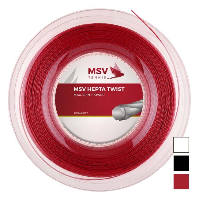Tennis - MSV(エムエスブイ) HEPTA TWIST ヘプタ ツイスト 1.15／1.20／1.25／1.30mm 200Mロール 硬式テニス ポリエステルガット(26y4m)[次回使えるクーポンプレゼント]