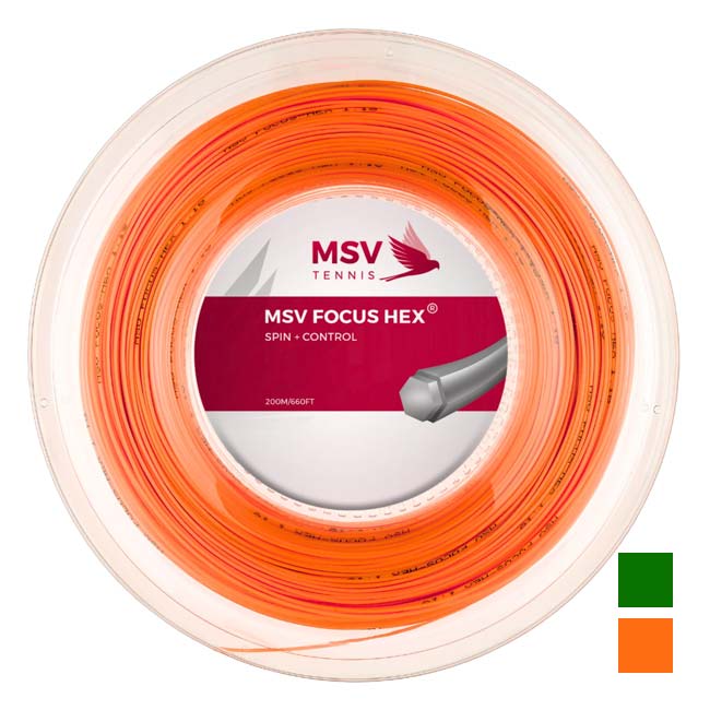 MSV(エムエスブイ) FOCUS HEX フォーカスヘックス 1.10／1.18／1.23／1.27／1.33mm 200Mロール 硬式テニス ポリエステルガット(26y4m)[次回使えるクーポンプレゼント]