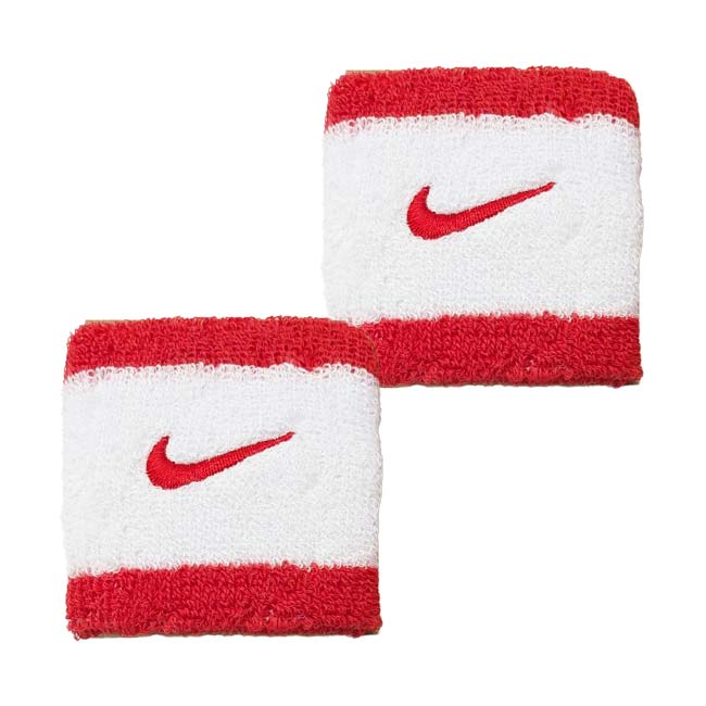 Wristbands - 【2個組】ナイキ(NIKE) ユニセックス Swoosh スウッシュ クラシック リストバンド BN3101-119 ホワイト×Fレッド(26y4m)[次回使えるクーポンプレゼント]