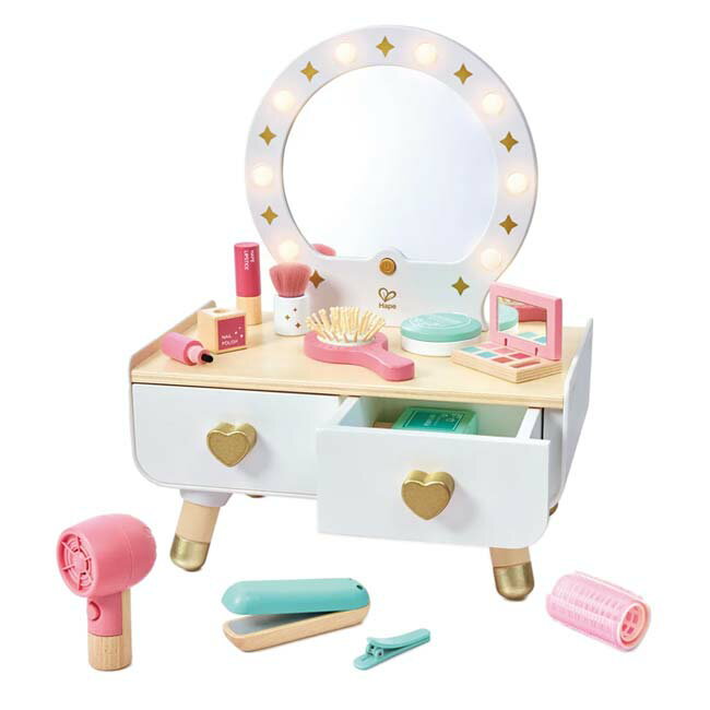 ＼6日12時までGWクーポン8 OFF／ハペ(Hape) MY SPARKLING VANITY SET マイ ドレッシング テーブル キッズ用ドレッサー メイク家具 ※お客様組立商品※ E7508(26y4m) 次回使えるクーポンプレゼント