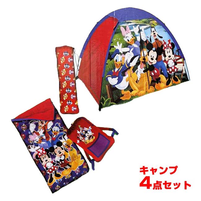 乐天商城 - ジャムン・プロダクツ(Jam'n Products) キッズキャンピングセット ディズニー ミッキーマウス 寝袋+テント+収納袋セット QQ コストコ 27950(26y6m)[次回使えるクーポンプレゼント]