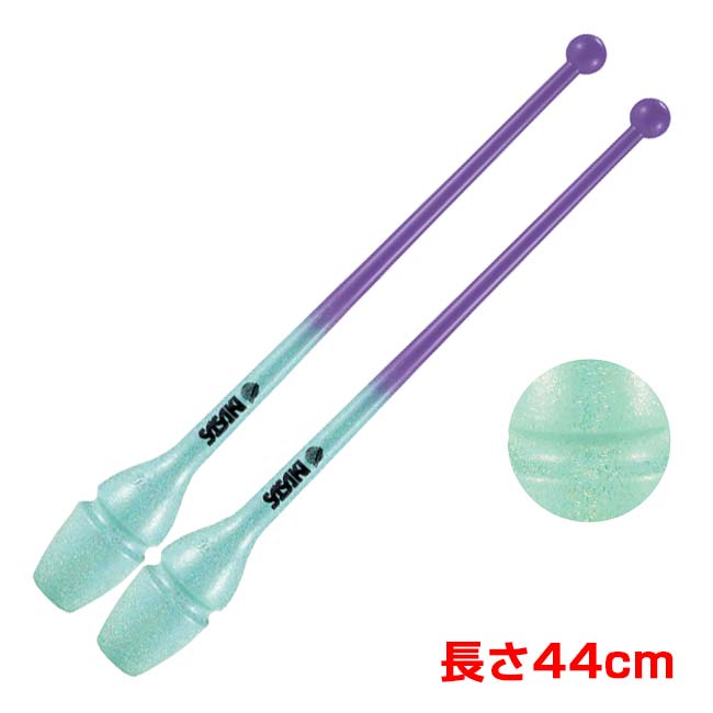 ＼14日〜23日最大1500円OFFクーポン／ササキ(SASAKI) グラデーションラバークラブ 長さ44cm ミーティアラメ F.I.G.(国際体操連盟)認定品 M34GHF／ M-34GH-F-VI×ICMI バイオレット×Iミント(26y7m)[次回使えるクーポンプレゼント]