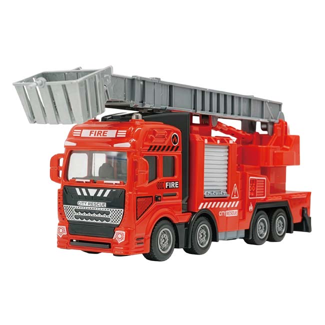 SPEC カラーレッド サイズ本体：約W6×D22×H9cm／パッケージサイズ：約W26×D7.5×H11.5cm ウェイト本体：約180g／パッケージ込み：約275g 素材ABS、合金、鉄、PS、TPE、PP、POM 対象年齢6歳以上 原産国/製造国中国 仕様・特徴迫力満点リアル消防車。本物のはしご消防車をイメージしたダイキャスト風トイで、後ろに引いて走らせるプルバック走行が楽しめます。鮮やかな「レッド」ボディで存在感のあるリアルデザイン。はしごが手動で伸縮 ・土台が360度回転 ・プルバック走行ができ、はたらく車が好きなお子様のごっこ遊びやおうち時間の遊びにぴったり。 ※セット内容以外の小物等は撮影用です。付属しません ※必ずパッケージ記載の「商品取り扱いに関する注意事項」等をお読みください。 ※商品の仕様やデザインが予告なく変更となる場合があります。あらかじめご了承ください。