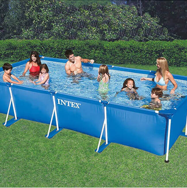 INTEX(インテックス) RECTANGULAR フレームプール 長方形大型プール 4.5x2.2Mファミリープール ※カバー無しタイプ※ 28273-ブルー(22y4m)[次回使えるクーポンプレゼント]