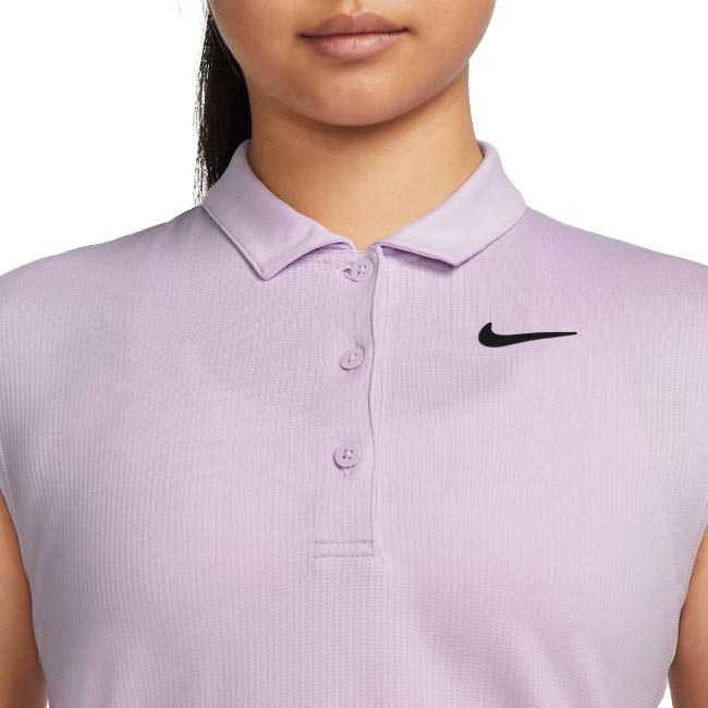 「日本サイズ」ナイキ(NIKE) 2022 SU レディース コート ヴィクトリー ノースリーブポロシャツ CV2474-530 ドール×ブラック(22y6mテニス)[次回使えるクーポンプレゼント]
