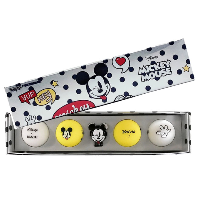 楽天アミュゼスポーツVolvik（ボルビック） DISNEY GIFT PACK 2.0 ディズニーギフトパック 2.0 ゴルフボール4球＋キャップクリップセット VV59NA87-999 ミッキー（22y4m）[次回使えるクーポンプレゼント]