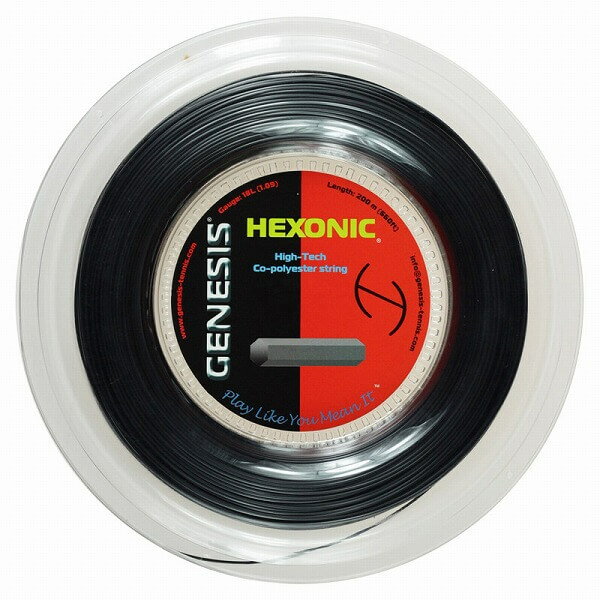 売切り終了！在庫処分特価】ジェネシス(GENESIS) ヘキソニック(1.09mm／1.18mm／1.27mm)200Mロール 硬式テニス ポリエステルガット(17y5m)[次回使えるクーポンプレゼント] 2