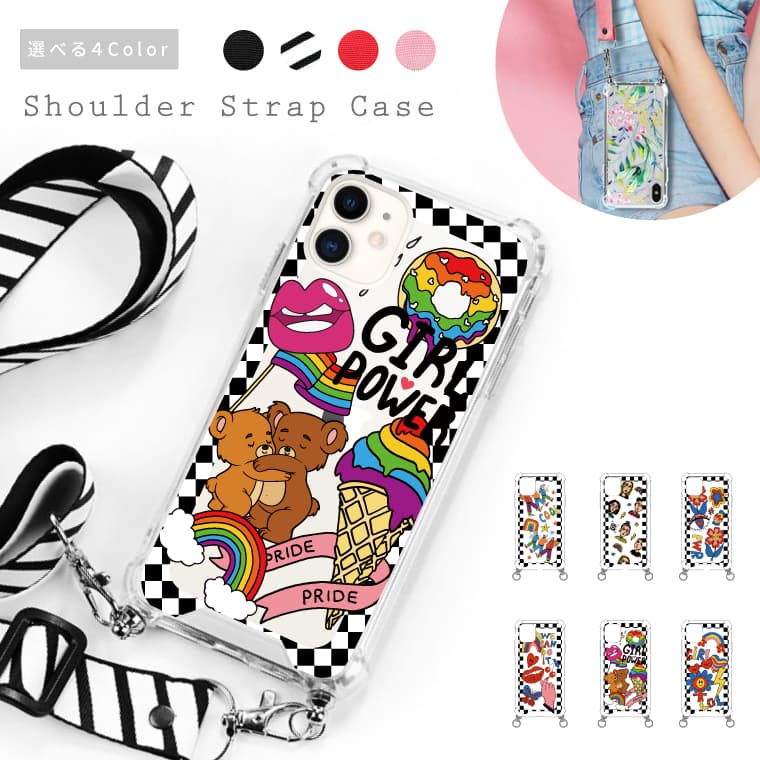 樂天商城 - スマホショルダー iPhone17 ケース ショルダーストラップ iPhone16 iPhone16e 韓国 スマホケース iPhone Air iPhone15 iPhone16Pro iPhone14 Plus iPhone13 iPhone SE3 ケース 斜め掛け おしゃれ グラデーション イラスト チェック 韓国 総柄