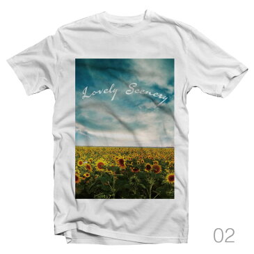 Tシャツ メンズ レディース 半袖 おしゃれ プリント クルーネック ブラック ホワイト グレー 綿100% コットン 春 夏 春服 夏服 メンズファッション カジュアル Lovely Scenery オリジナル 景色 キレイ