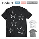 【翌日配達】Tシャツ メンズ 半袖 おしゃれ プリント ブラック ホワイト グレー 白Tシャツ 黒Tシャツ 綿100% 5.6オンス コットン ファッション カジュアル 推し スター 星 かわいい 手書き デザイン