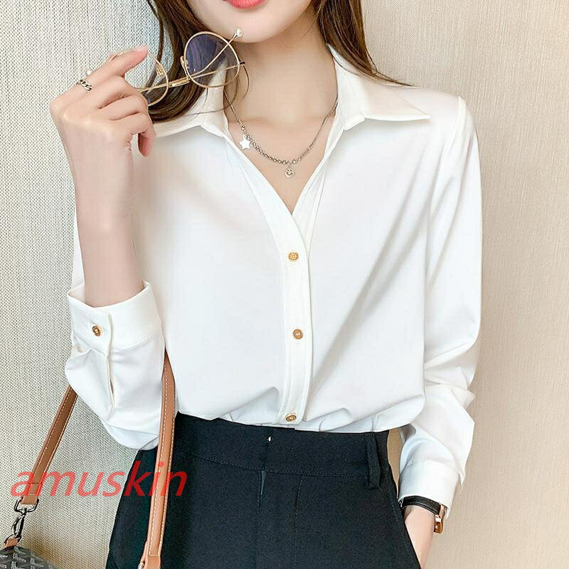 乐天商城 - ブラウス レディース きれいめ 40代 春夏秋新作 長袖ス 白 オシャレブラウス シフォンシャツ 大人 通勤 オフィス ゆったり 30代 50代