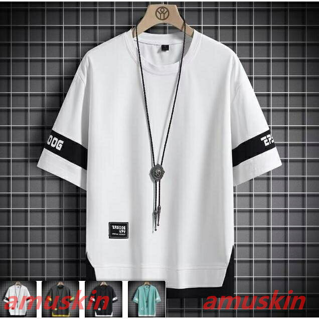 乐天商城 - tシャツ メンズ 半袖 おしゃれ 白Tシャツ T-shirt スポーツ 半袖tシャツ 配いろ 涼しい カジュアル 父の日