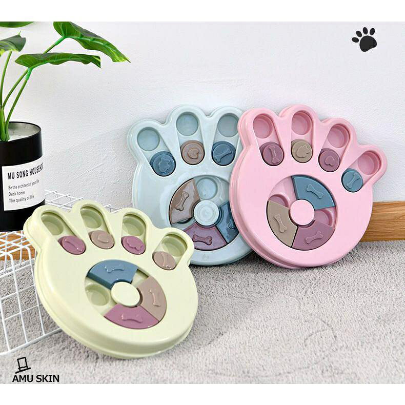 知育玩具 知育トイ おもちゃ 犬のパズル 猫 兼用 ペット用 早食い防止 スナックコンテナ フードボウル おやつボール しつけ 円型 認知症 防止