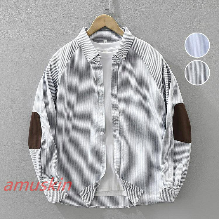 Rakuten - 【楽天スーパーSALE】シャツ ストライプシャツ カジュアルシャツ 100%綿 トップス 長袖シャツ メンズ ファッション 春 夏 秋