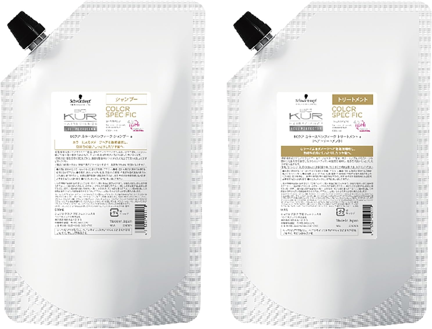 当日発送(土日祝除く) シュワルツコフ BCKUR COLOR SPECIFIC シャンプー 600ml ＆ トリートメント 600g 詰替え用 BCクア カラースペーシフィーク