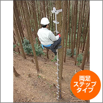 ロッキーラダー2EX【特別仕様】LW-600EX-V(両足ステップタイプ)(揺れ防止金具付)/木登りハシゴ