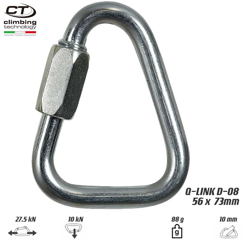 【メール便】クライミングテクノロジー(climbing technology)(イタリア) スチール製クイックリンク 「Q-リンク D-08」 Q-LINK 【3Q8220..