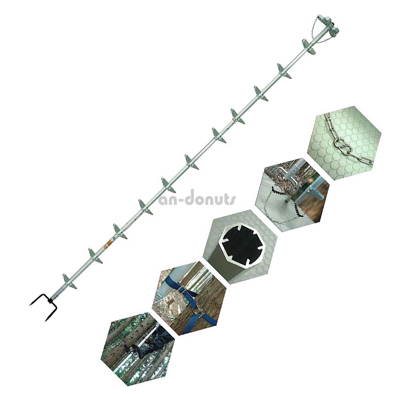 巴化成工業 【4m】ロッキーラダー 2EX★特別仕様★LW-400EX-V(両足ステップタイプ)(揺れ防止金具付) / 木登りハシゴ【YDKG-tk】