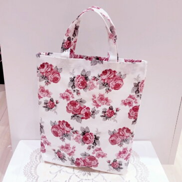 お稽古バッグ ルーシー 【薔薇雑貨 ローズ雑貨 花柄 収納 手提げバッグ トートバッグ】