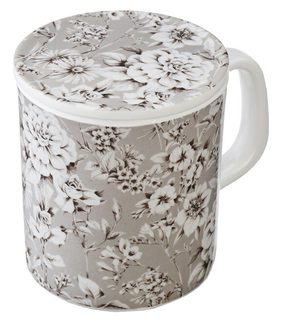 メラミン蓋付きマグカップ　プロヴァンスローズ　【薔薇雑貨　ローズ雑貨　キッチン雑貨　メラミン樹脂　コップ　耐熱食器】