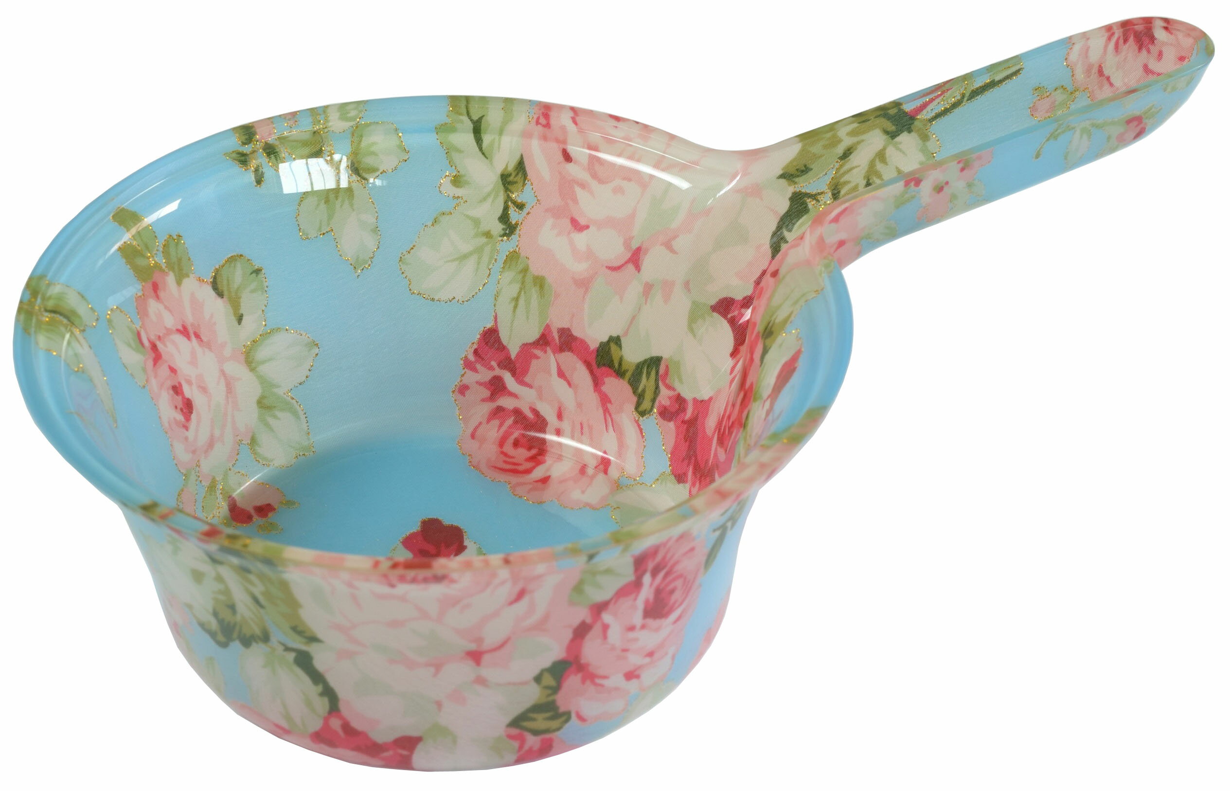 アクリルハンドペール カプリローズブルー 【薔薇雑貨 ローズ雑貨 お風呂 バスグッズ サニタリーグッズ 花柄 手桶 バスボウル】