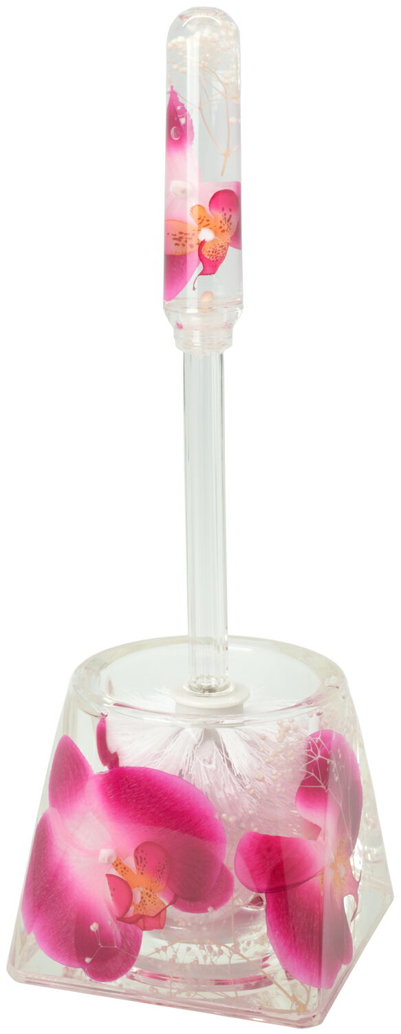 アクリルフラワー　トイレブラシセット　蘭　【薔薇雑貨　胡蝶蘭　オーキッド　サニタリーグッズ　水中..