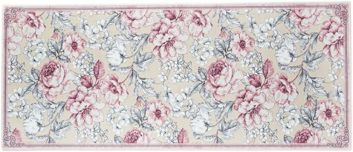 マルチマットロング Lサイズ 50×180センチ 【薔薇雑貨 玄関マット ルームマット キッチンマット 薔薇柄マット ラグマット 敷物】 マルチマットロング Lサイズ 50×180センチ 【薔薇雑貨 玄関マット ルームマット キッチンマット 薔薇柄マット ラグマット 敷物】