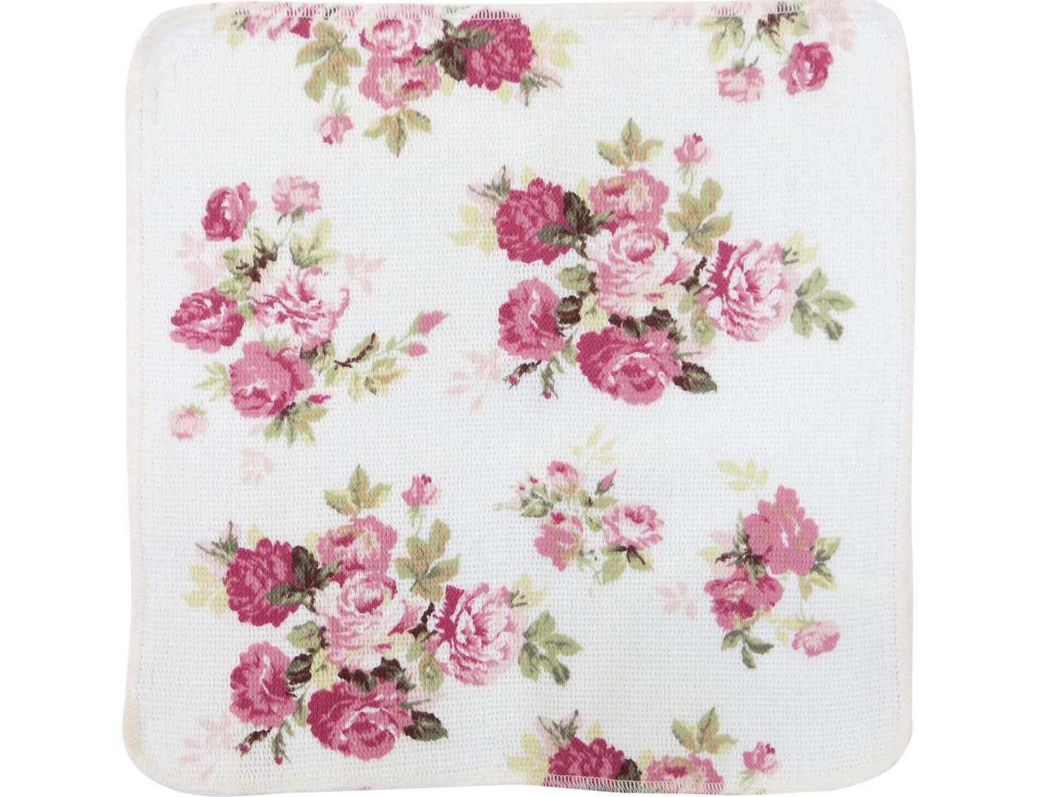 【メール便可】ディッシュクロス　ミッシェル　日本製　【薔薇雑貨　ローズ雑貨　キッチン雑貨　キッチンクロス　布巾　ふきん　お皿拭き　タオル】