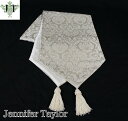 【メール便可】 ジェニファーテイラー テーブルランナー Haruno グレー(30×180cm)【薔薇雑貨 ローズ レース テーブルセンター テーブルクロス ランチョンマット】