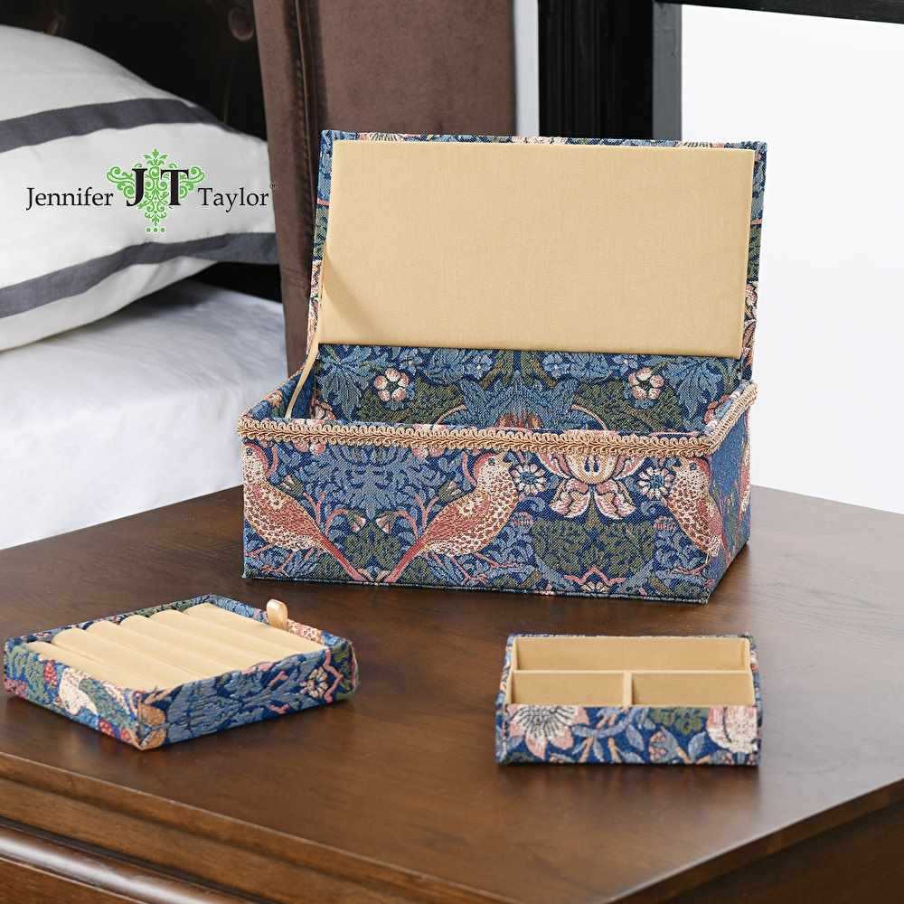 ジェニファーテイラー ジュエリーボックス Strawberry Thief（いちご泥棒） 【薔薇雑貨 カルトナージュ 小物入れ 収納ボックス アクセサリーケース】