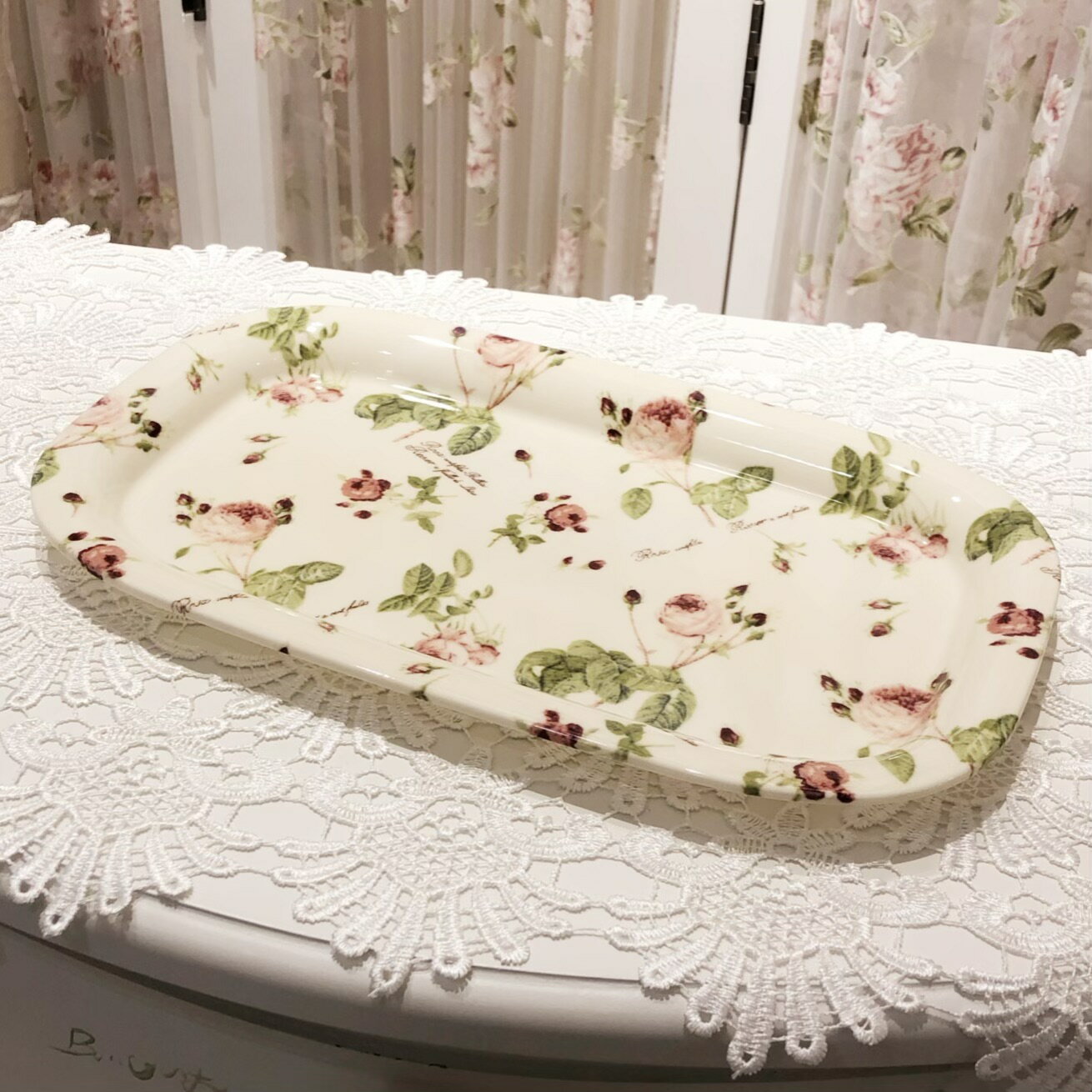 ルドゥーテ　カフェトレー　【薔薇雑貨　ローズ雑貨　トレイ　お盆　キッチン雑貨　ティーセット】