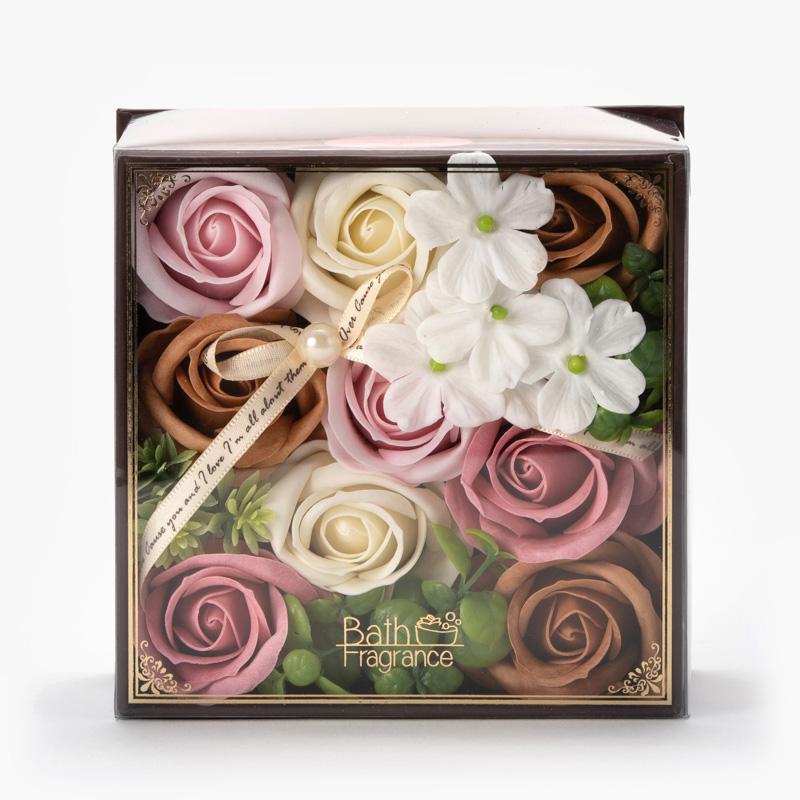 アンティークボックスバロック カフェ・オ・レ 【薔薇雑貨 バスグッズ バスペタル フラワーボックス 入浴剤 バブルバス お風呂 ギフト】