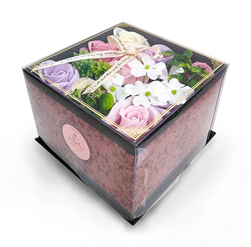 アンティークボックスバロック パステルピンク 【薔薇雑貨 バスグッズ バスペタル フラワーボックス 入浴剤 バブルバス お風呂 ギフト】